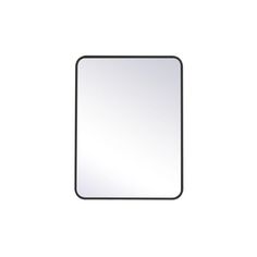 an empty square mirror on a white background with black trimmings and no edges