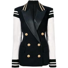 7bb060764a818184ebb1cc0d43d382aadesc45052627ri Varsity Jacket Women, Leather Varsity Jackets, Plus Size Blazer, Stylish Blazer, Blazer Designs, Classic Blazer, Fashion Weeks, Leather Sleeve