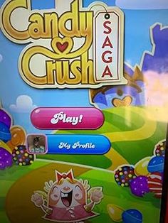 the candy crush saga game is on display