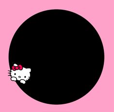 a black ball with a hello kitty face on it