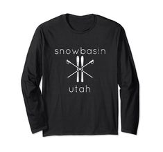 PRICES MAY VARY. This is an awesome distressed Snowbasin, Utah ski long sleeve shirt. Perfect for anybody who loves to ski and loves the mountains of Utah. perfect give for ski fan of snowbasin Lightweight, Classic fit, Double-needle sleeve and bottom hem Long Sleeve Skiing Tops For Ski Season, Long Sleeve Ski Tops For Ski Season, Snowboard Shirts, Ski Shirts Design, Skiing Sweatshirt, Long Sleeve Graphic Print T-shirt For Hiking, Long Sleeve Graphic T-shirt For Camping, Ski Shirts, Utah Skiing