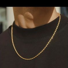 *Brand New *Boutique *16" *3mm *18k Gold Plated D38 Gold Men Jewelry, Cute Gold Accessories, Men’s Gold Necklace, Men’s Gold Chain, Guy Chains, Gold Chains Men, Quince Fits, Mens Gold Necklace, Men Gold Chain