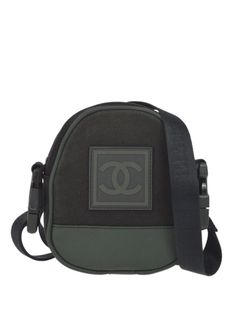 circa 2003 black/grey canvas mesh panelling adjustable logo-jacquard shoulder strap signature interlocking CC logo top zip fastening main compartment internal slip pocket internal logo patch full lining Serial Number: 8490112 This item comes with an original authenticity seal. This item comes with an original Chanel authenticity card. Wrap Wallet, Modern Bag, Accessories Bags Shoes, Shopping Chanel, Work Bags, Strap Top, Cc Logo, Strap Tops, Black Cross Body Bag