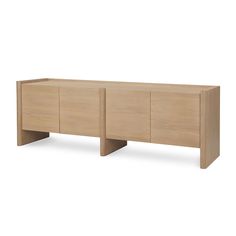 the sideboard is made out of wood and has two doors on each side, one door