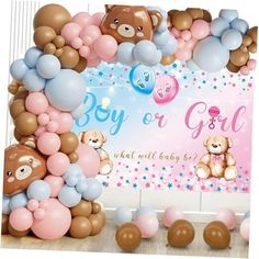 a teddy bear themed birthday party with balloons