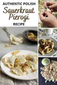 four different pictures with the words authentic polish sauerkraut piergi recipe