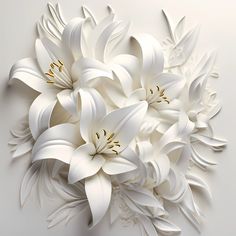 white flowers are arranged in an intricate arrangement