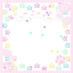 a pink frame with stars and hearts on it