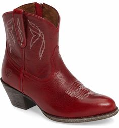 Main Image - Ariat Darlin Short Western Boot (Women) Western Boot Outfit, Short Western Boots, Watch Rings, Brown Western Boots, Ariat Boots, New Boots, Ariat Shoes, Winter Ankle Boots, Western Booties