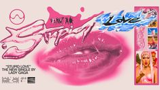 an advertisement for the new single by lady glacyca featuring pink lips and graffiti