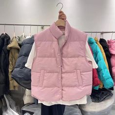 Product Details: Filling: White duck down Cashmere content: 56%~60% Fabric name: polyester fiber The content of main fabric components: 91%-99% Edition type: Loose Collar type: stand collar Color: black, pink, milk apricot, coffee, dark gray, sky blue Size Information: Size: S,M,L Unit：cm Size Shoulder Bust Length S 42 118 63 M 44 122 64 L 44 126 65 Prevention: 1. Asian sizes are 1 to 2 sizes smaller than European and American people. Choose the larger size if your size between two sizes. Please Pink Nylon Puffer Jacket For Spring, Casual Pink Nylon Puffer Jacket, Pink Nylon Puffer Jacket With Padded Collar, Pink Nylon Puffer Outerwear, Pink Nylon Puffer Jacket For Fall, Pink Nylon Outerwear For Fall, Casual Duck Down Outerwear For Spring, Casual Spring Duck Down Outerwear, Winter Nylon Pink Outerwear