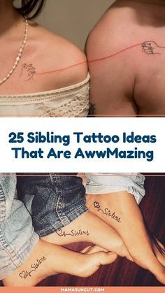 two women with tattoos on their backs and the words 25 sibling tattoo ideas that are awkward