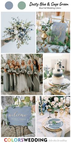 a collage of different wedding colors and themes