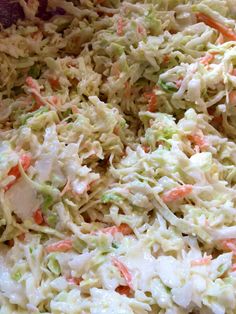 coleslaw salad with carrots and celery in a bowl