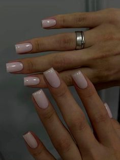 Short Cute Classy Nails, Short Acrylic Natural Looking Nails, Classy Nail Inspo Square Short, Square Acrylic Nails Colors, Esthetician Nail Ideas, Graduation Nails Natural, Nails Acrylic Classy Elegant, Short Nails Inspiration Simple Elegant, Dip Square Nails