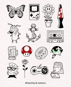 an image of different types of tattoos on paper