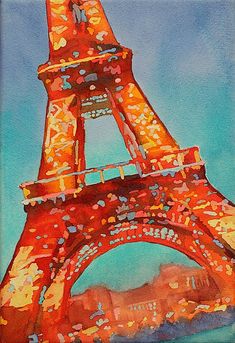 painting of the eiffel tower in paris, france