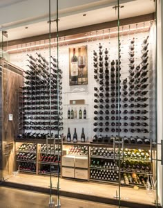 a wine cellar filled with lots of bottles