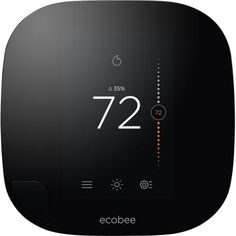 an ecobee smart thermostaer is shown in front of a white background