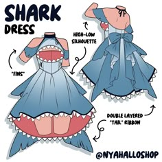 the shark dress is designed to look like it's being cut into smaller pieces