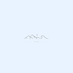 an image of mountains and clouds in the sky with one line drawn on it's side