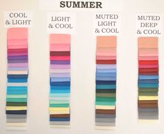 the different shades of paint are shown in this color chart, and each has their own name on it