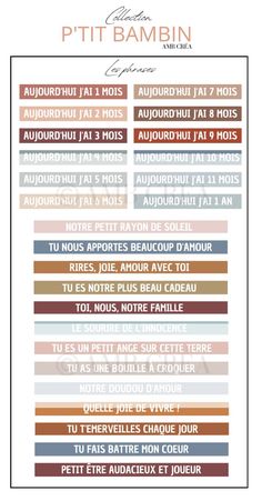 a poster with different types of font and numbers on the front, including words in french