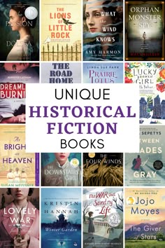 unique historical fiction books are featured in this collage with the title'unique historical fiction books '