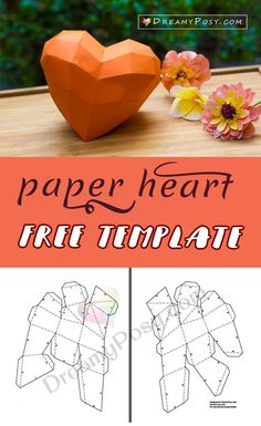 an origami heart is cut out from paper