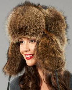 Womens Raccoon Full Fur Russian Hat Fur Boot Covers, Boot Covers, Aviator Hat, Fur Coat Vintage