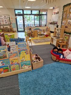 a child's room with toys and stuffed animals