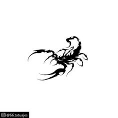 a black scorpion tattoo on a white background