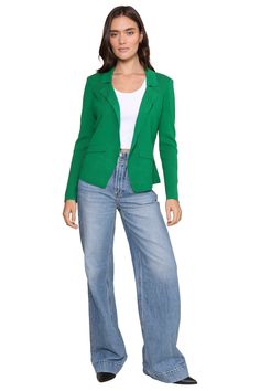 Stay on trend with the oh-so-stylish Tia Blazer by Central Park West! This blazer features a super soft sweater material, a fitted silhouette, button details, and a gorgeous collar detail that levels up any outfit! Model is 5'10" and wearing a size XS, 55% Acrylic, 25% Cotton, Machine wash cold, Hang or line dry,