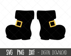 black boots with gold buckles svg file