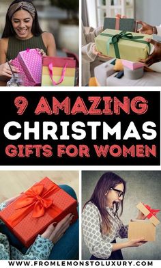 christmas gifts for women with the words, 9 amazing christmas gifts for women