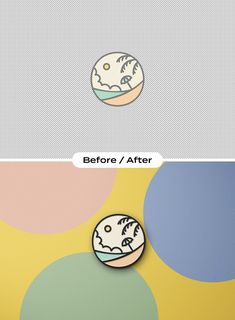 the before and after photoshopped image of a button