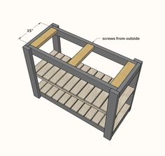 the plans for an outdoor storage bench