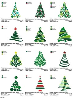 christmas trees with different colors and sizes are shown in this graphic diagram, which shows how many