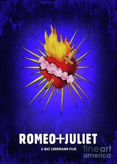 the movie poster for romeo and juliat, which features an image of a heart with