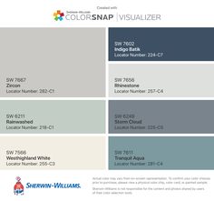 several shades of gray, blue and white with the words colorsnap visualizer