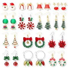 PRICES MAY VARY. Christmas Earrings Set：14 different styles earrings in one package including Donut ,Christmas tree,bells ect Material: Our Christmas earrings are made of alloy, non-toxic and durable material, safe to use, you can keep them for a long time Suitable occasions: These earrings are very suitable for Christmas activities, such as Christmas party, family gathering, dance party and so on, wearing them can add more charming and elegant touch to your outfits, just wear them to match with Candy Cane Earrings, Christmas Gifts For Teen Girls, Santa Candy, Christmas Tree Star, Winter Earrings, Christmas Tree And Santa, Flamingo Christmas, Santa Claus Christmas Tree, Tree Earrings