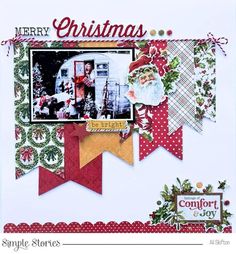 Christmas Scrapbook, Scrapbook Sketches, Photo Scrapbook, Comfort And Joy, Simple Stories, House Layouts, Scrapbook Layouts, Scrapbook Cards