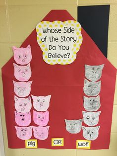 a bulletin board with pigs on it and the words whose side of the story do you believe?