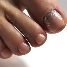 Toe Nail Colors, Nude Nails With Glitter, Toe Nail Designs, Pedicure Nail Art