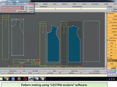 an image of a computer screen showing how to use the pattern making l'ectra modlar software