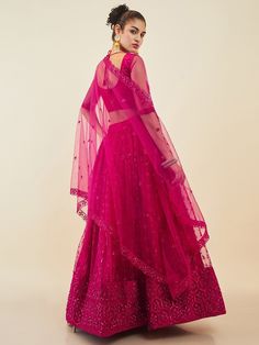 Introducing our gorgeous pink sequins net party wear lehenga choli with dupatta, the perfect attire for weddings, receptions, and parties. This stunning lehenga choli set is designed with intricate details, including sequin work, thread embroidered work, and pearl work, offering a touch of elegance and sophistication to your look.
Our pink lehenga features a beautiful net material with sequin work and thread embroidery, adding a glamorous touch to the overall design. The choli, in a similar colo Party Wear Lehenga Choli, Net Lehenga, Pink Lehenga, Party Wear Lehenga, Net Fabric, Green Sequins, Net Dupatta, Pink Sequin, Lehenga Choli