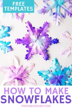 paper snowflakes with text overlay that reads how to make snowflakes