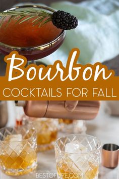 bourbon cocktails for fall with text overlay