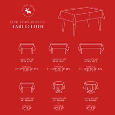 the tablecloth is shown with instructions for how to use it