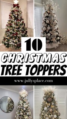 Top Of Tree Christmas Decor, Christmas Tree Topper Ideas 2023, Christmas Tree Toppers 2023, White Tree Topper Ideas, Themed Christmas Tree Ideas 2023, Elegant Christmas Tree Toppers Ideas, Black Ornaments Christmas Tree, Christmas Topper Ideas, Christmas Tree Decor Ideas 2023 Trends